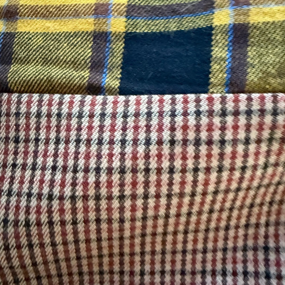 Patchwork Plaid Mini Skirt in Yellow and Navy - Picture 3 of 3